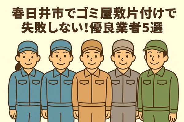 春日井市でゴミ屋敷片付けで失敗しない！優良業者5選